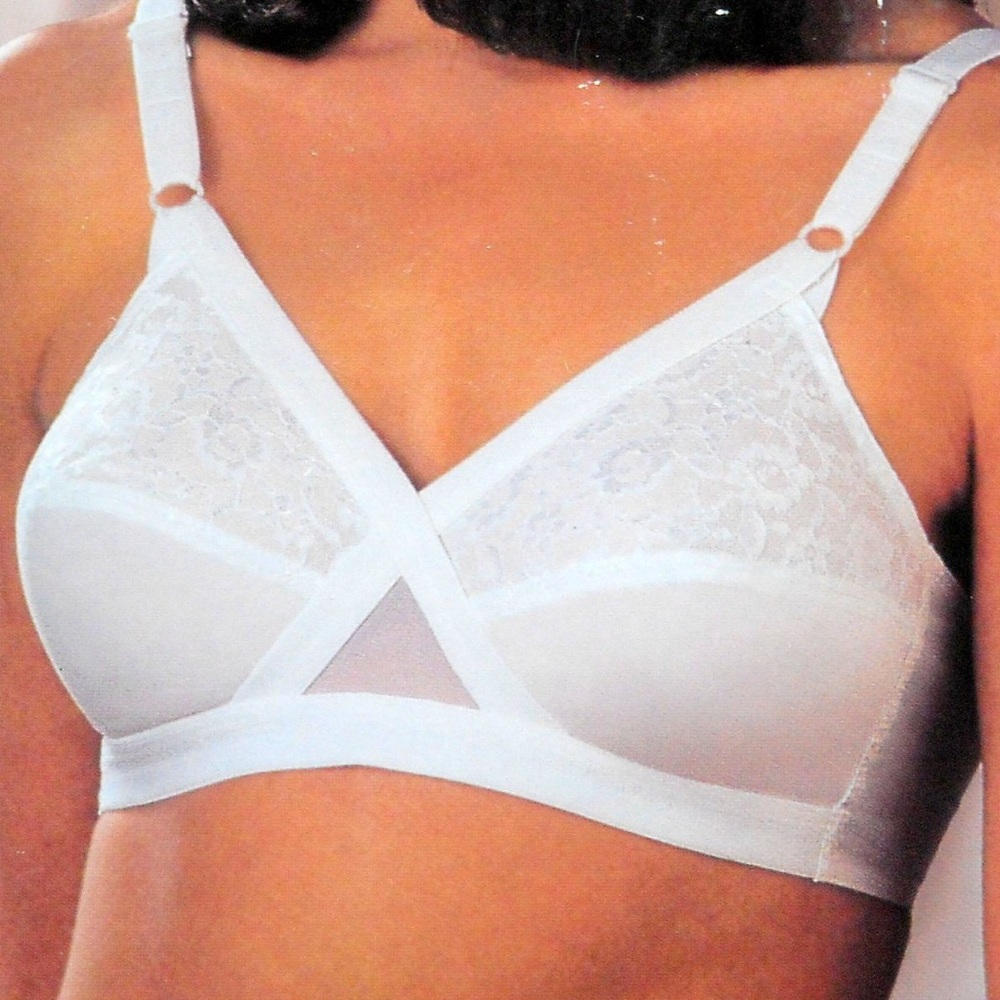 JCPenney Underscore Crossover Cross Your Heart Lace & Cotton Bra 36B Style 1071